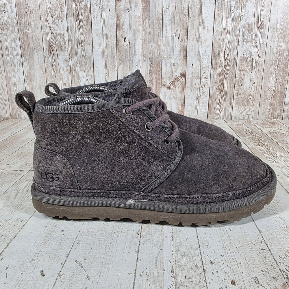 UGG Neumel Dark Grey Suede Lace Up Ankle Chukka Boots 1094269 Womens 8